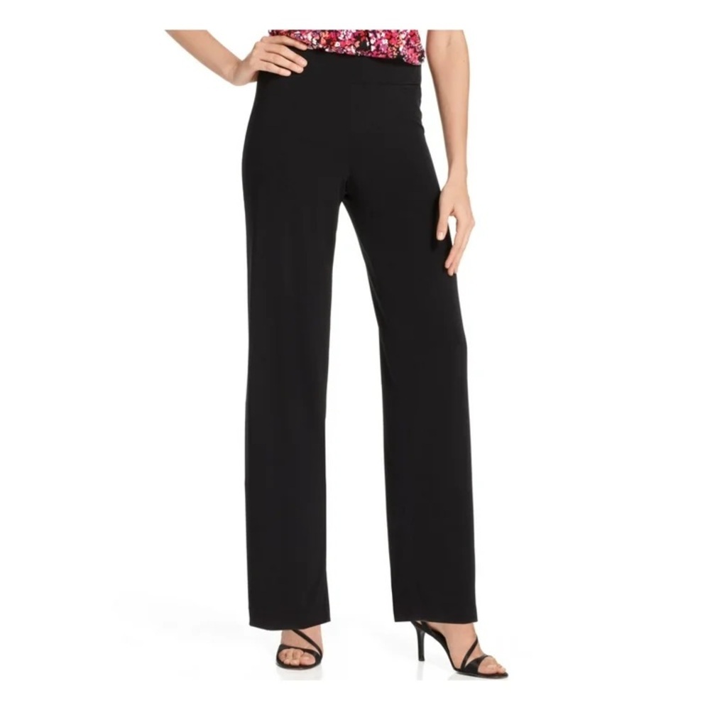 NY Collection Black Wide Leg Pants High-Waisted